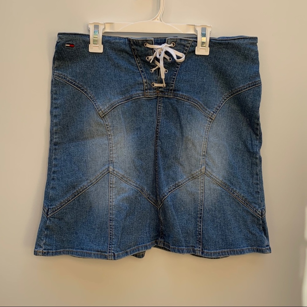 Tommy Hilfiger Lace Up Jean Skirt